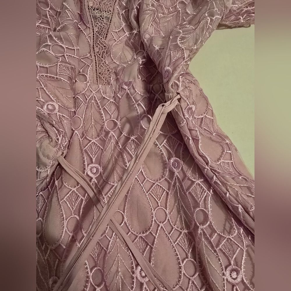 Self-Portrait Lilac Lace Maxi Dress Dress Size 4 - Picture 13 of 15